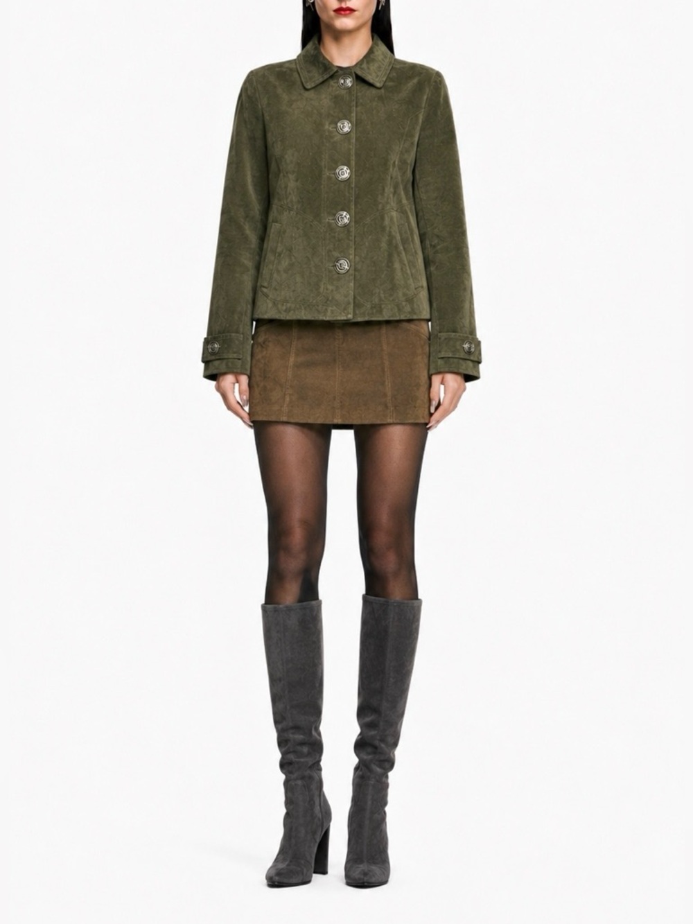 100% LEATHER Vintage SAGUARO genuine suede coat